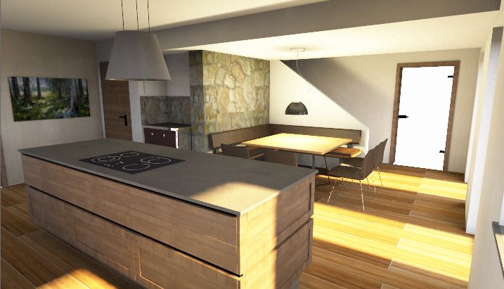 Innenarchitektur 3 D animation planung küche wohnen